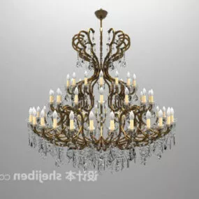 Luxury Crystal Candlestick Chandelier 3d model
