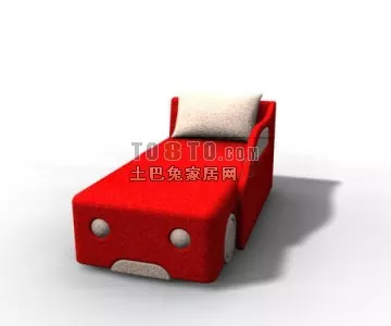 Upholstered Daybed Sofa With Low Back 3d model