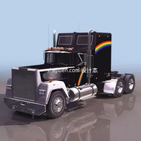 Truck Head Black Painted 3d model