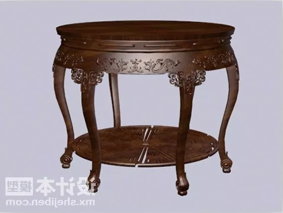 Round Glass Coffee Table With Plate Cookies 3d model