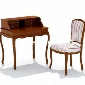 Make Up Desk With Chair 3d model