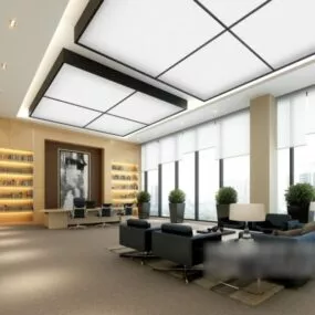 Manager Office Room Decoration Interior Scene 3d model