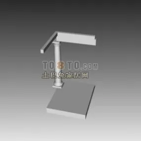 Architecture Corner Wall With A Column 3d model