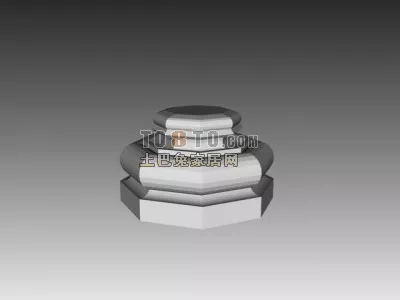 Classic European Column Gate 3d model