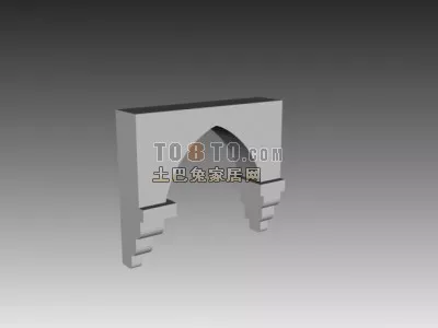 Hollow Partition Wall With Painting Frame 3d model