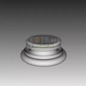 Greek Stone Column Base 3d model