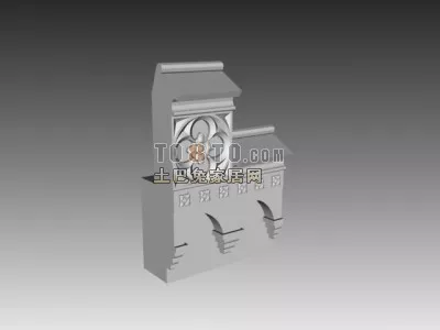 European Wall Carved Corner Part 3d model European Wall Carved Corner Part 3d model