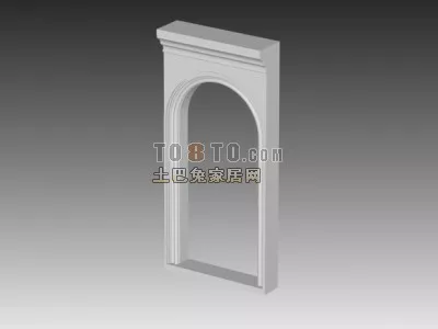 European Brick Wall Arc Component 3d model