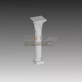 Classic European Stone Column 3d model