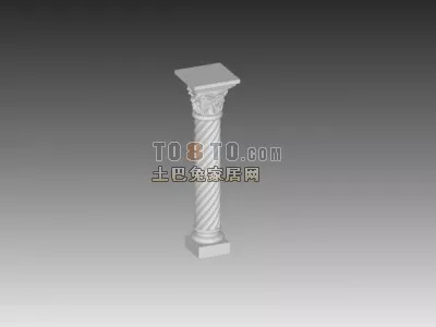 Classic European Stone Column 3d model Classic European Stone Column 3d model