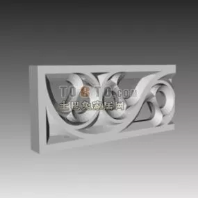 Window Frame Carved Floral Style 3d model