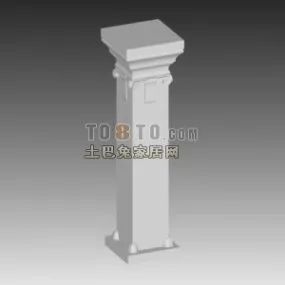 European Square Column Greek Style 3d model