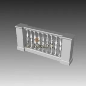 Construction Handrail Concrete Material 3d model
