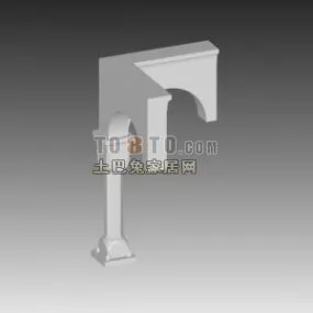 Construction Column With Arc Wall 3d model