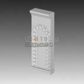 European Carved Frame On Wall Decoration 3d model