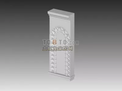 European Component Wall With Carved Window 3d model