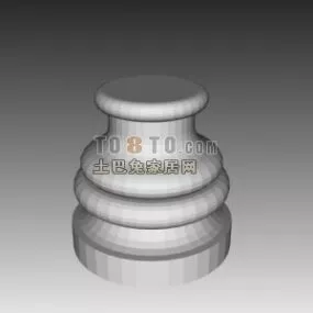 Construction Stone Column Stand 3d model