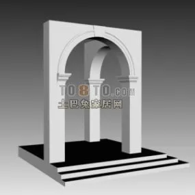 European Arc Wall Entrance Space 3d model