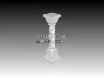 Construction Column Head Round Column 3d model
