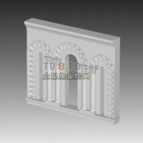 European Carved Wall Component 3d model