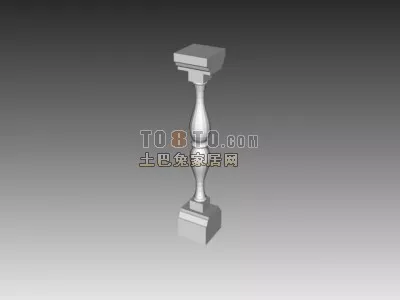 Construction Column Base Western Architecture 3d model