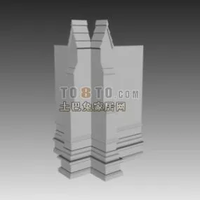 Corner Wall European Style 3d model
