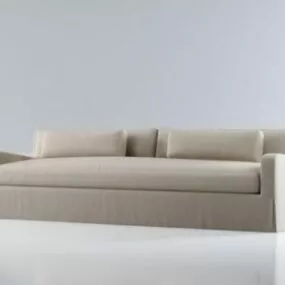 Beige Leather Sofa For Living Room 3d model
