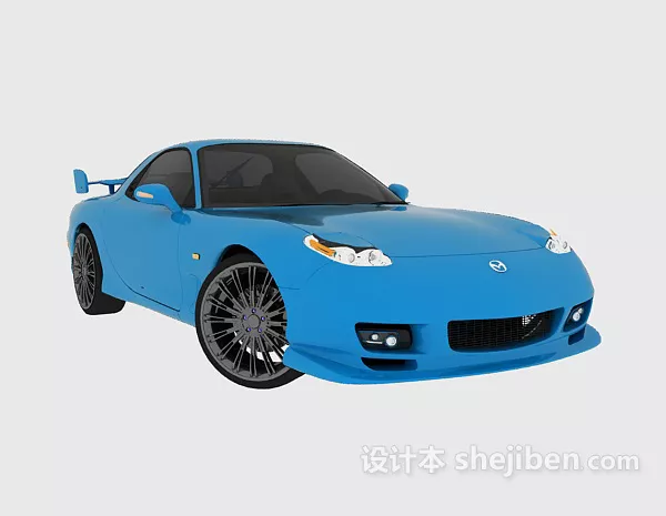 Low Poly Cartoon Sedan Car 3d model