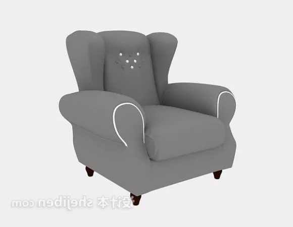 Simple Armchair With Wheels 3d model