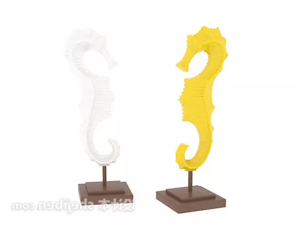 Seahorse Sculpture Table Ornament 3d model Seahorse Sculpture Table Ornament 3d model
