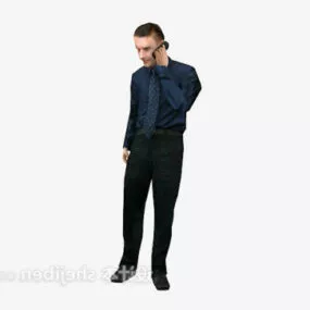 Business Man Calling Character 3d model