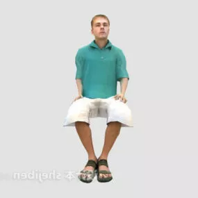 Man Sitting 3d model