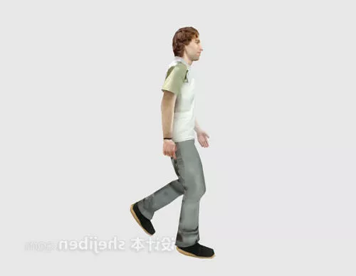 Man In Semi Walking Character 3d model
