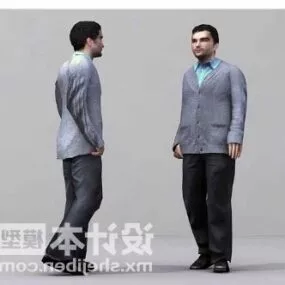 Staff Man Standing Character 3d model