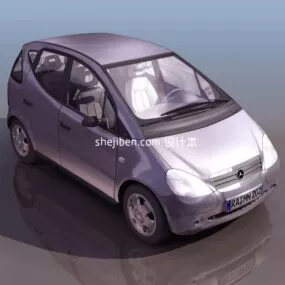 Silver Sedan Car 3d model