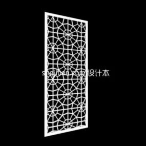 Screen Divider Frame Chinese Pattern 3d model