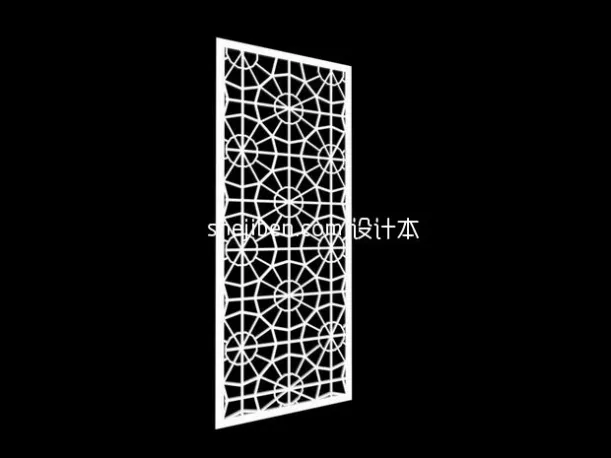 Screen Partition 4 Panels 3d model