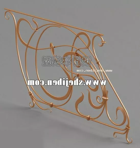 Metal Railing Curved Pattern 3d model Metal Railing Curved Pattern 3d model