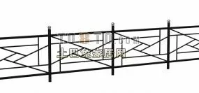 Metal Railing Outdoor Fence 3d model
