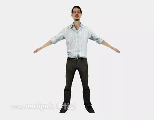 Standing Man In Short Pant 3d model
