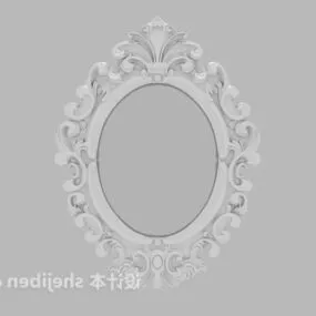 Carved Oval Mirror 3d model