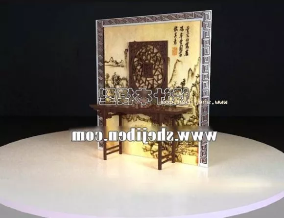 Elegant Antique Console Table 3d model