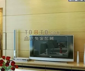 Modern Tv Cabinet With Accessories 3d model