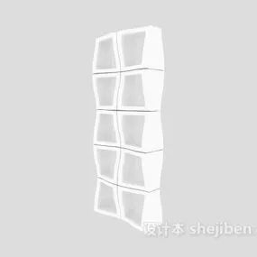 White Bogu Rack Display Cabinet 3d model