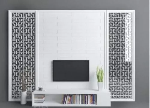 Modern Chinese Tv Wall White Color 3d model Modern Chinese Tv Wall White Color 3d model