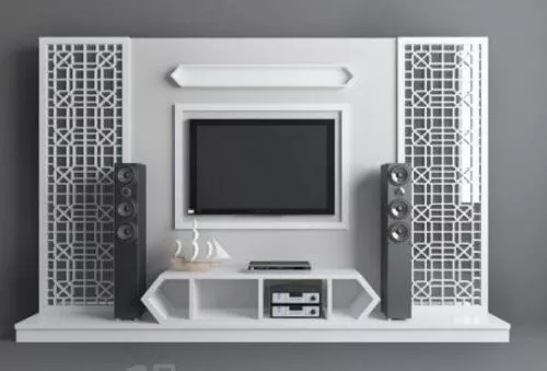 Modern Chinese Tv Wall 3d model Modern Chinese Tv Wall 3d model