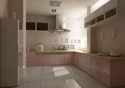 Red Wood Cabinet Rigged 3d model