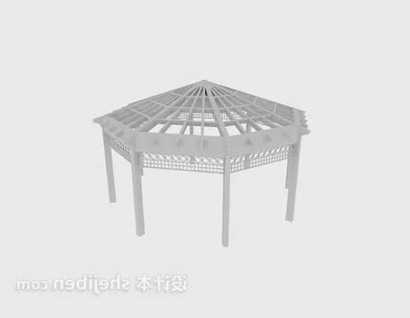 Asian Style Stone Pavilion 3d model