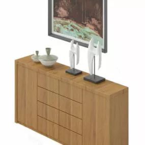 Modern Hall Cabinet Wooden Material 3d model