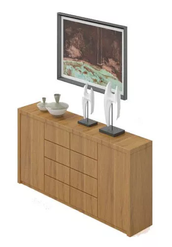 Large Office Hall With Floor Decorative 3d model